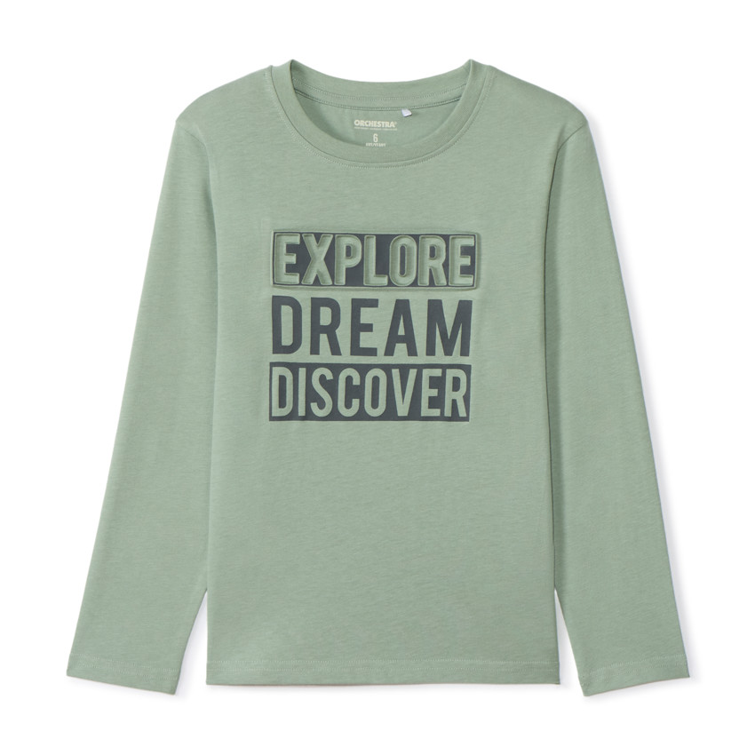 T-shirt manches longues à print en relief pour garçon 