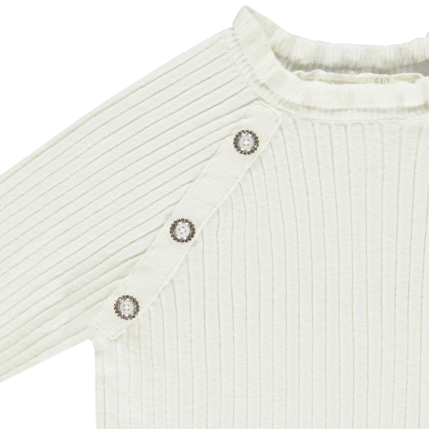 Trui met ribbelstructuur en mooie knoppen voor meisjes 