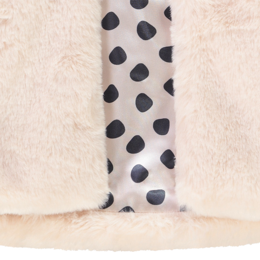 Gilet sans manches à capuche en fausse fourrure pour fille 