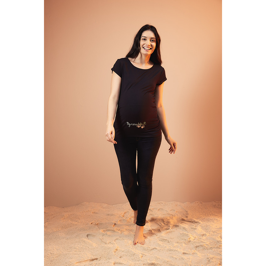 T-shirt de grossesse manches courtes et print message 