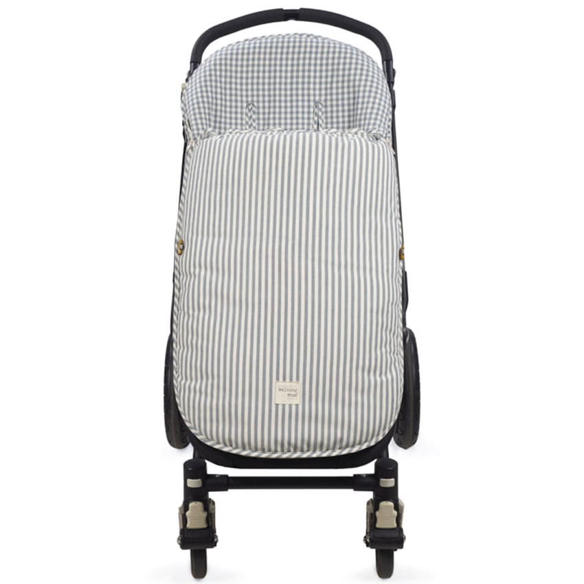 Voetenzak kinderwagen tussenseizoen universeel Vichy/Stripes Matcha 