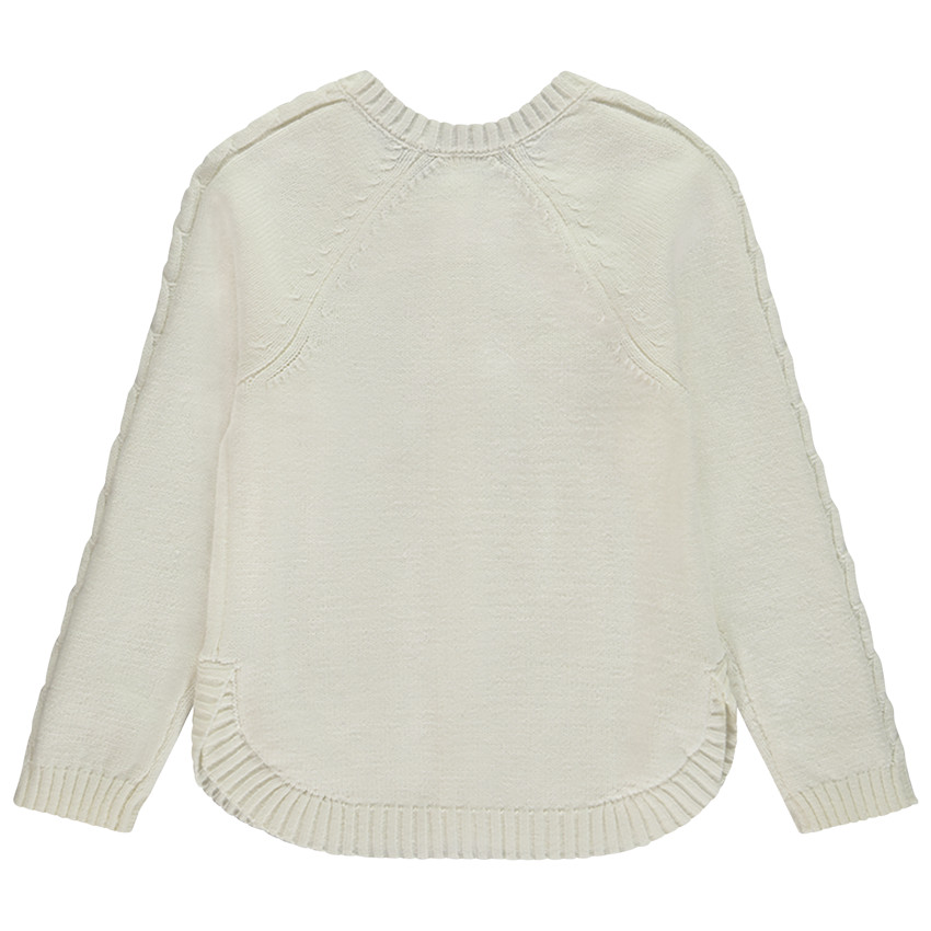 Vest gebreid met fantasietorsade voor meisjes 