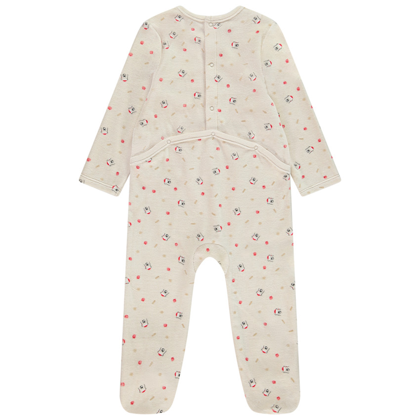 Dors-bien en velours imprimé Noël pour bébé avec ouvertures différentes selon l'âge 