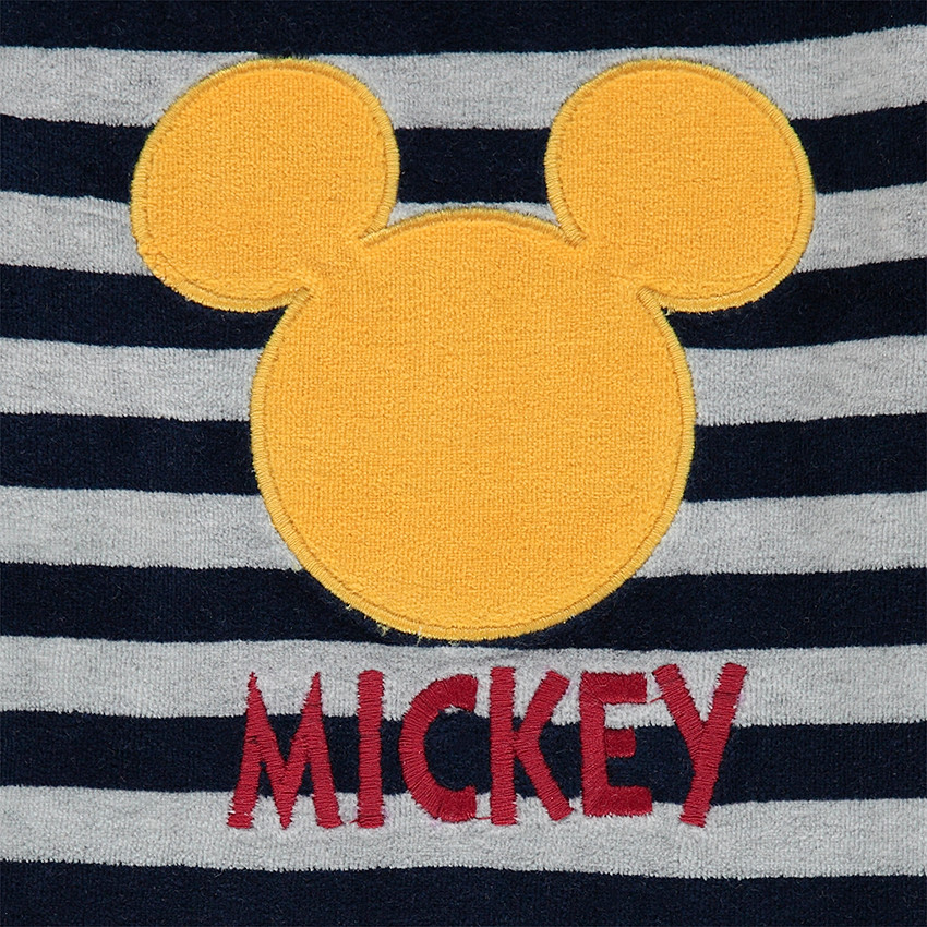 Pyjama van gestreept fluweel ©Disney met patch Mickey  