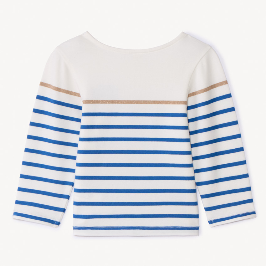 T-shirt manches longues marinière pour bébé fille 