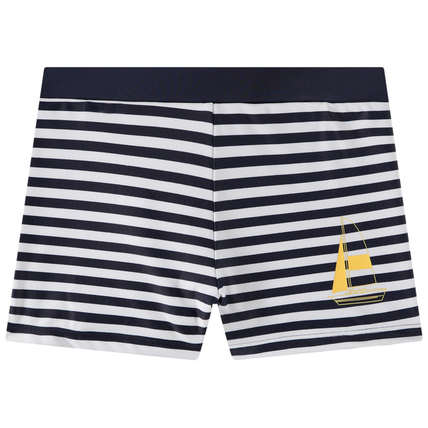 Boxer de bain à rayures et print voilier pour garçon 