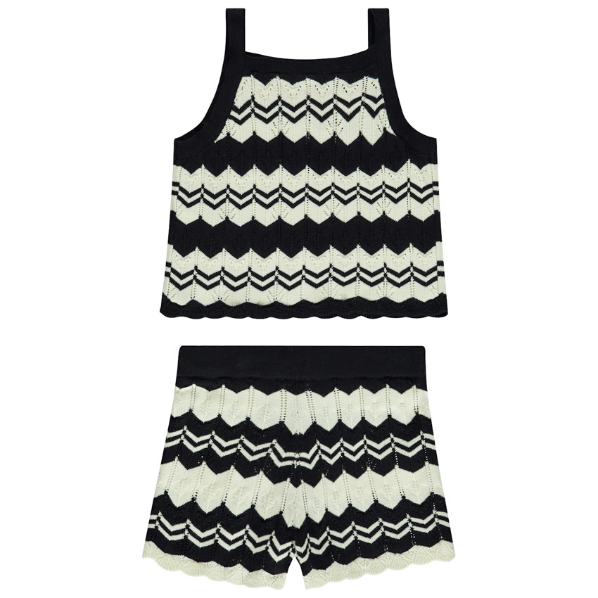 Ensemble Débardeur + short en crochet fantaisie pour fille 