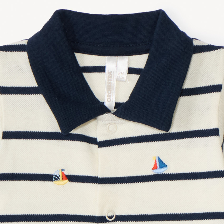 Gestreepte marinestijl playsuit voor babyjongen 