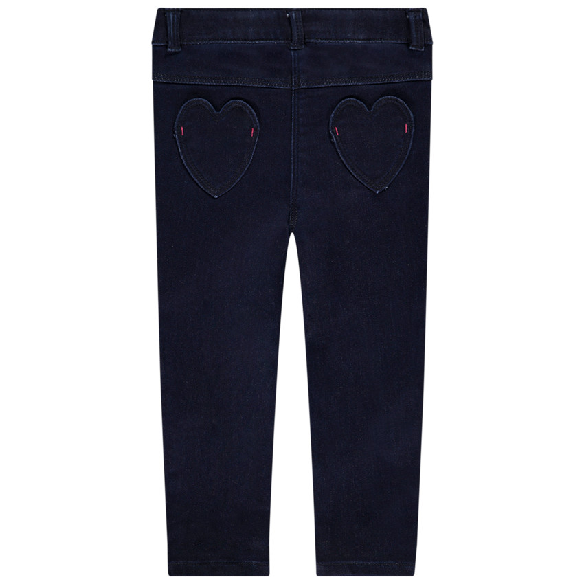Pantalon effet jean avec broderie fleur pour bébé fille 