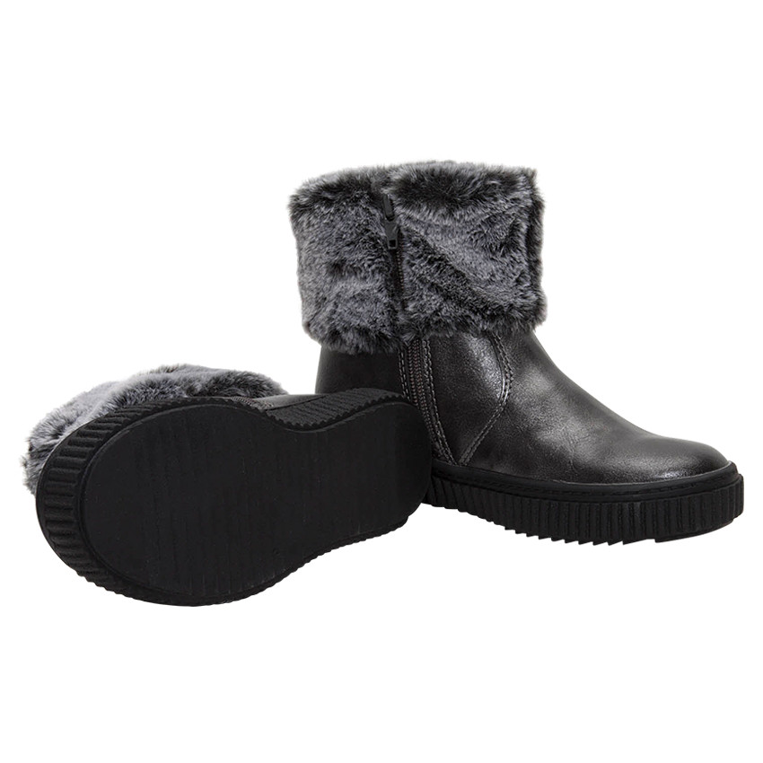 Halflange, geïriseerde laarzen met hals van namaakbont en warme voering 