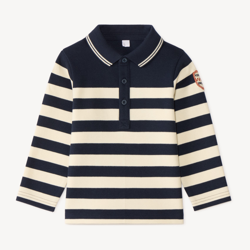 Polo bébé garçon manches longues style marinière 