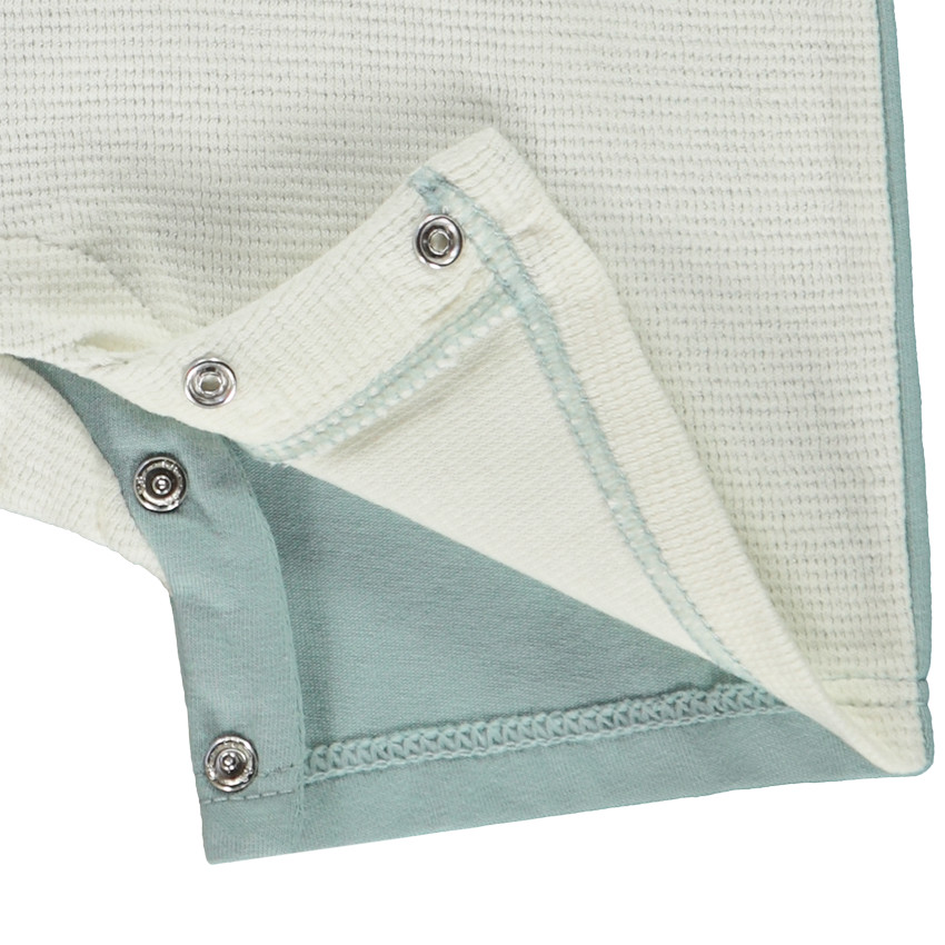 Combinaison manches courtes brodée hippopotame + oreilles 3D pour bébé garçon 