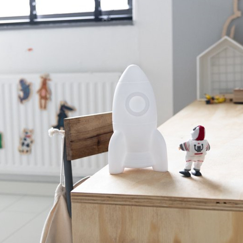 Veilleuse - fusée Apollo - Medium - rechargeable - Blanc  