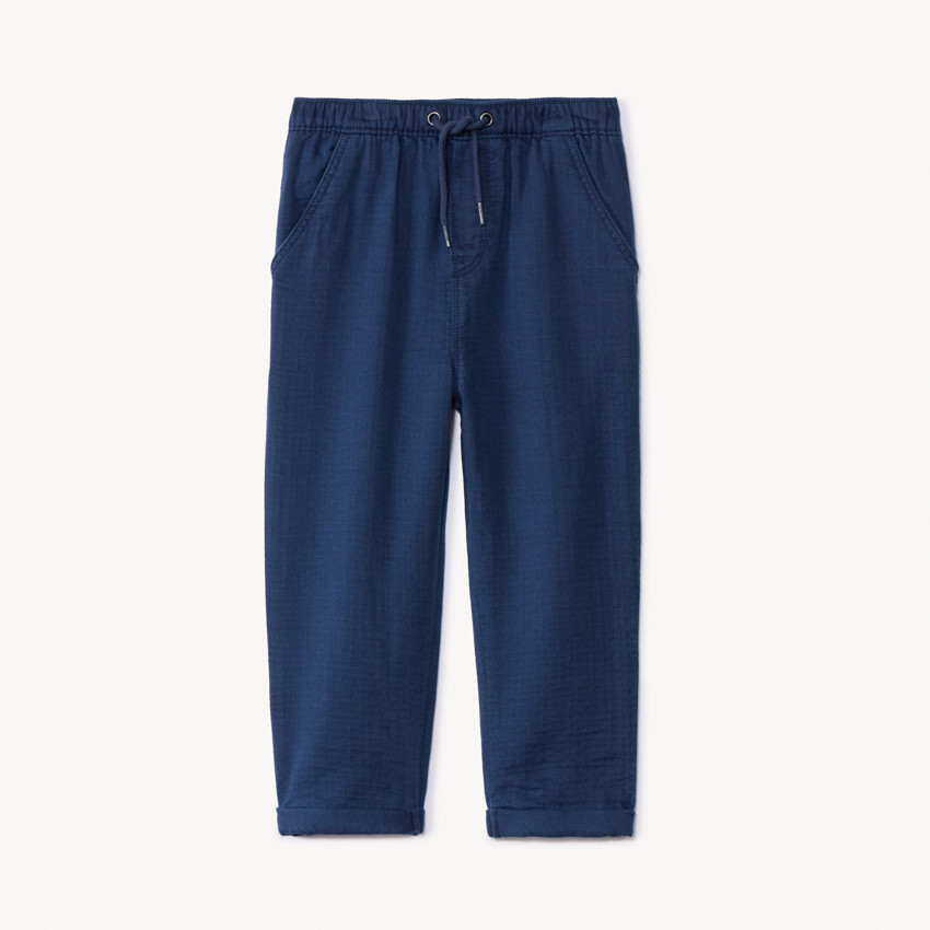 Pantalon uni en toile pour bébé garçon 