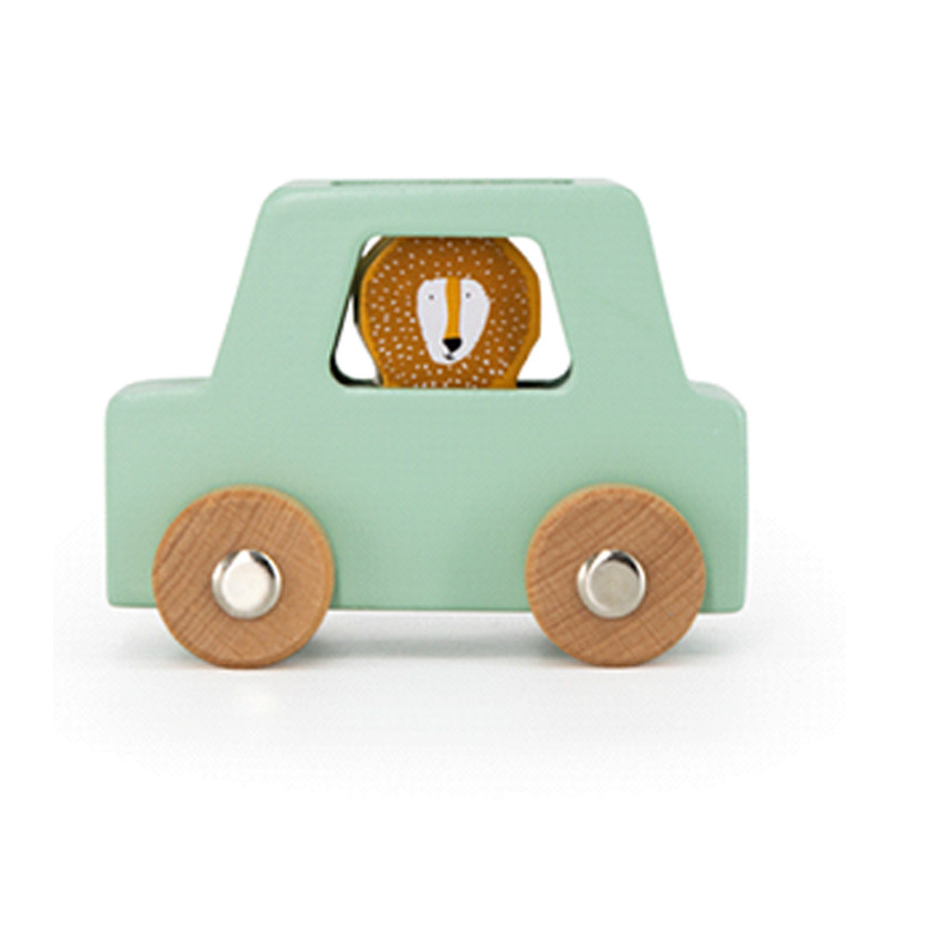 Set de voitures et d'animaux en bois 