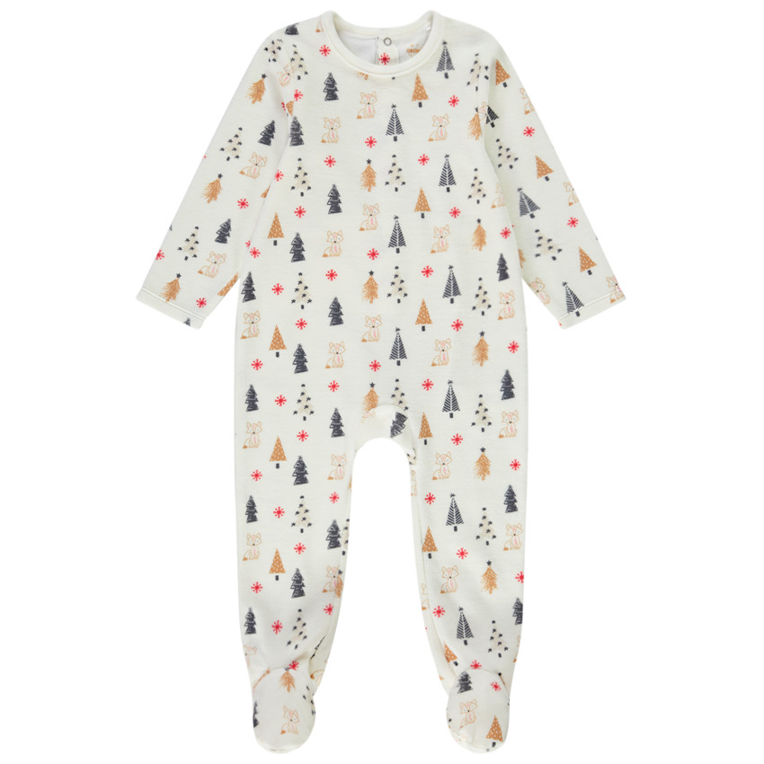 Pyjama in fluweel met kerstmotief voor baby 