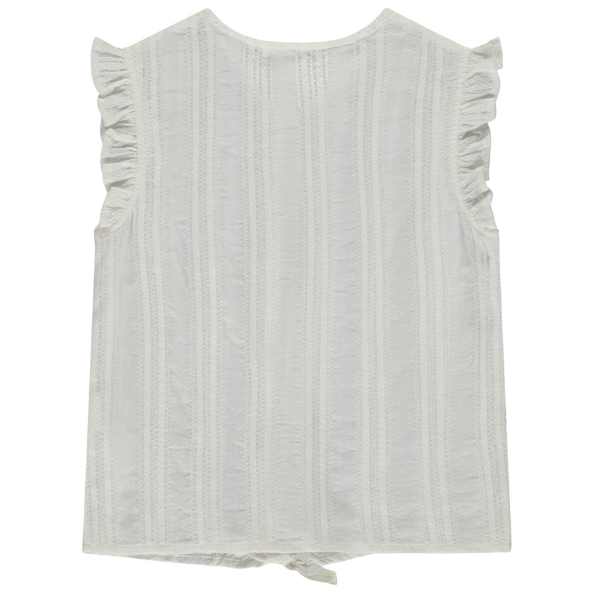 Korte mouwen blouse met volant en strik voor meisjes 