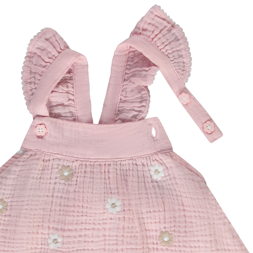 Tunika zonder mouwen van gaas met bloemenborduursels voor meisjes 