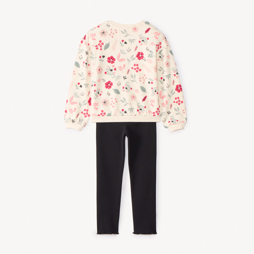 Jogging set met gebloemde sweater voor meisjes 