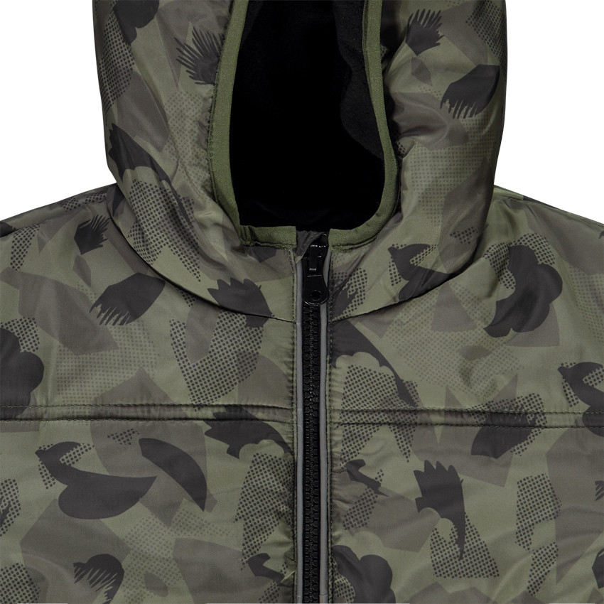 Donsjas met capuchon in camouflageprint voor jongens 