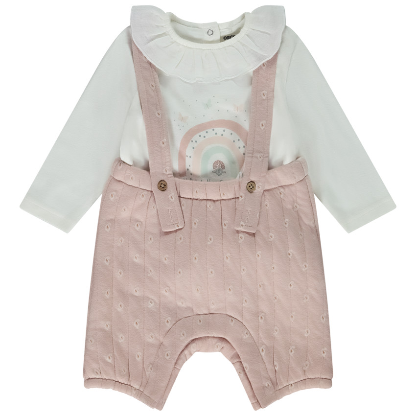 Ensemble 2 pièces avec bloomer à bretelles pour bébé fille 