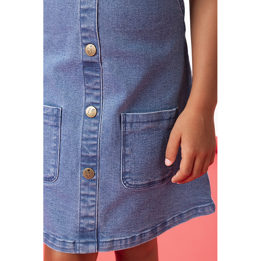 Robe salopette en denim pour fille 