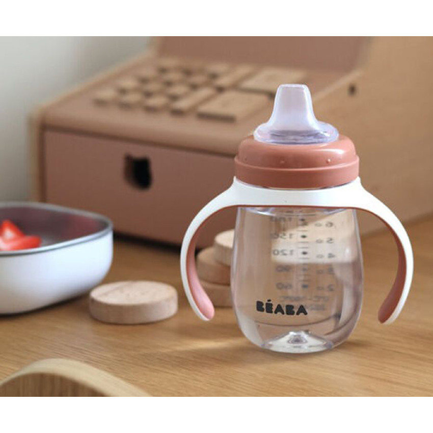 Biberon d'apprentissage 2 en 1 terracotta 210 ml  