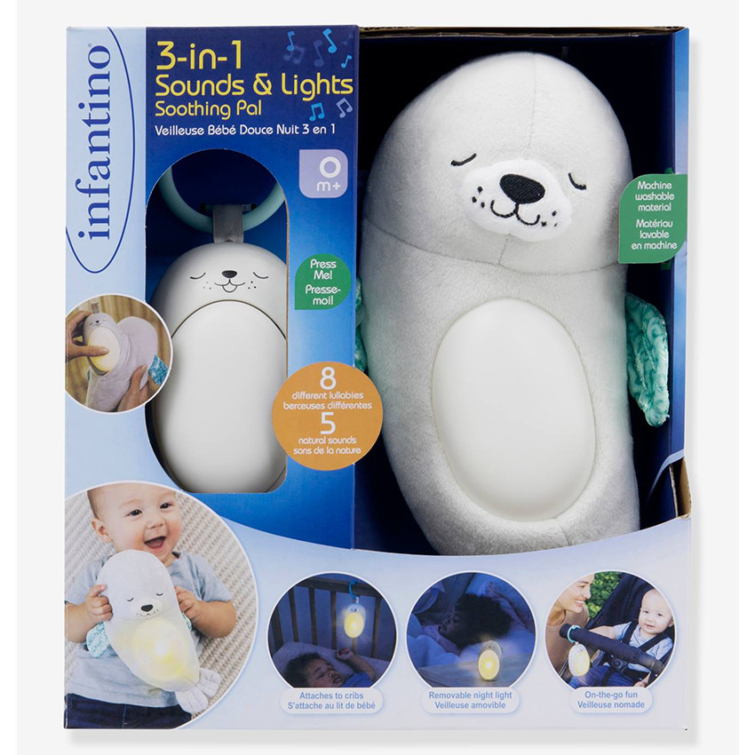 Veilleuse peluche phoque - 3 in 1 Sounds and Lights Soothing Pal  