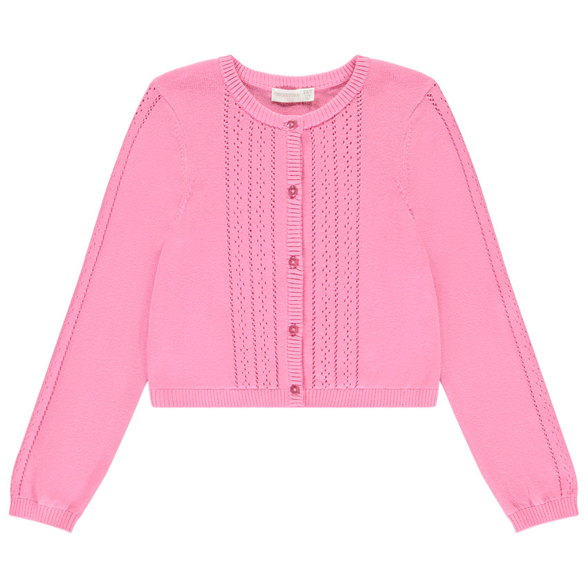 Lange mouwen gilet met steekpatronen voor meisjes 