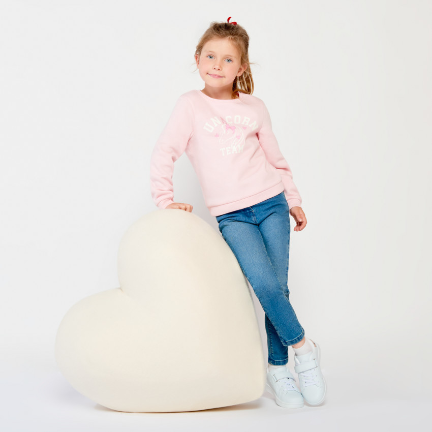 Uni sweatshirt met glinsterende print meisjes 