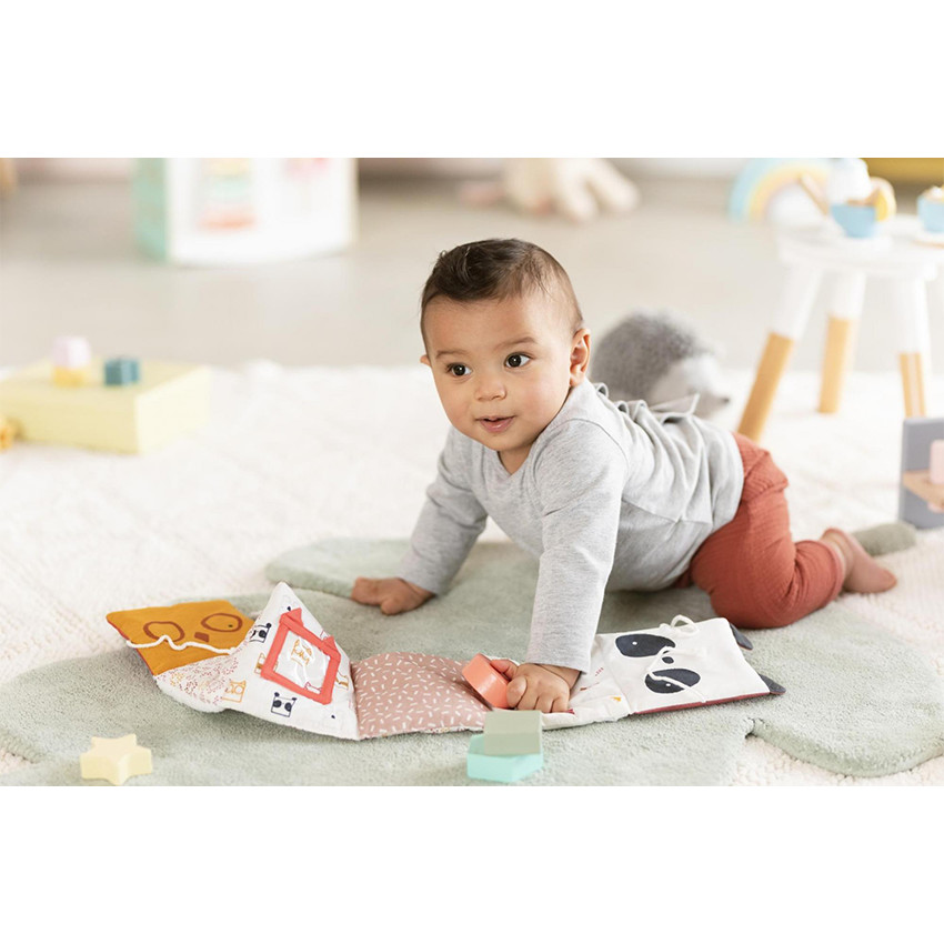 Livre dépliable en tissu 1er âge Ethnic animals  