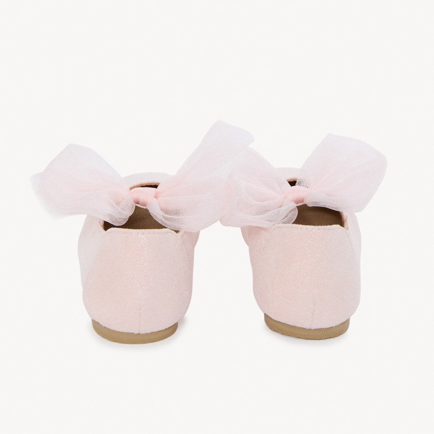 Babyschoenen van suède effect met elastieken en strik voor meisjes 