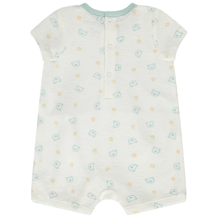Combinaison courte en éponge imprimé oursons pour bébé garçon 