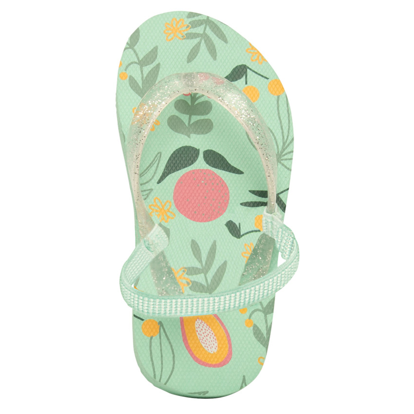 Slippers met glinsterende band en fruitprint voor meisjes met bandje volgens de leeftijd 