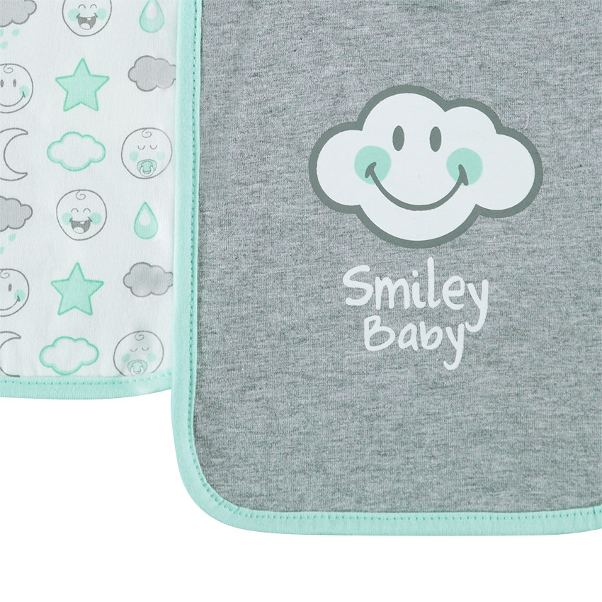 Lot de 2 bavoirs à nouer Smiley 