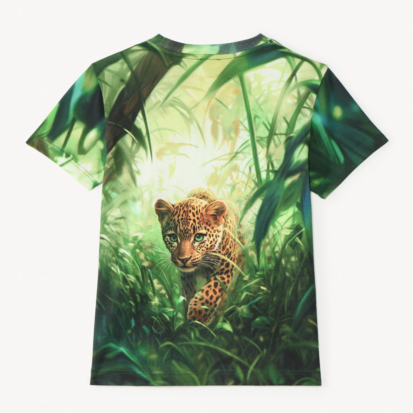 T-shirt manches courtes photoprinté léopard garçon 