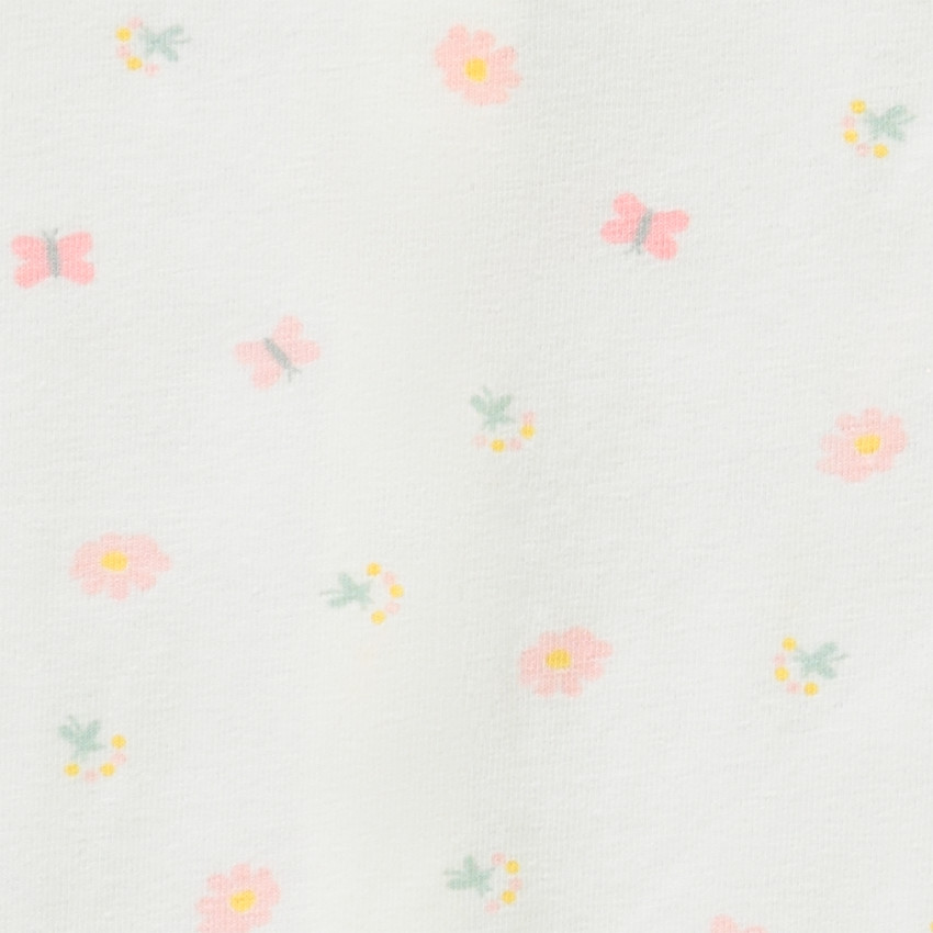 Ensemble 2 pièces avec salopette brodée papillon pour bébé fille 