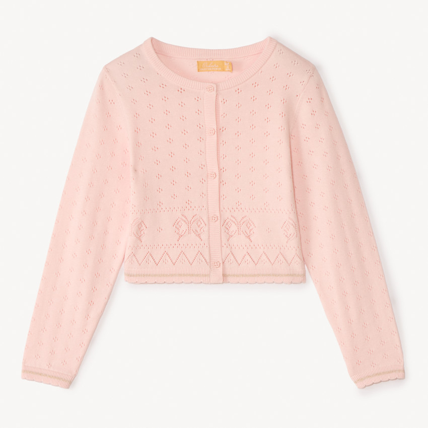 Gebreide meisjes vest met lange mouwen 