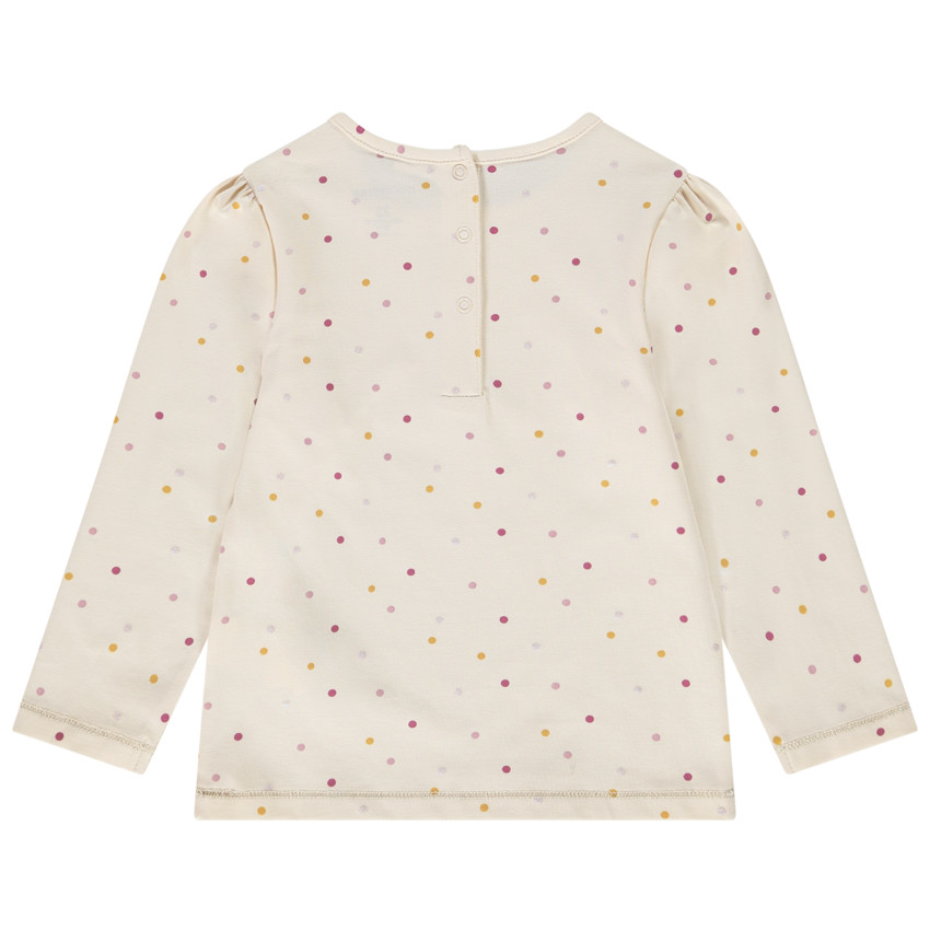 T-shirt manches longues en jersey imprimé pois et print pour bébé fille 
