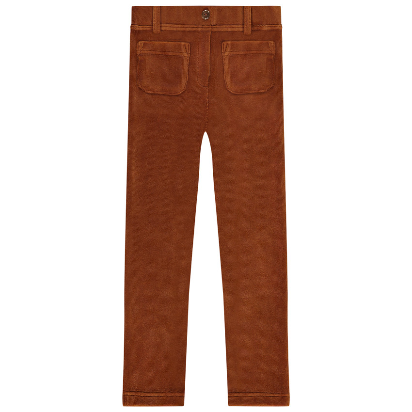 Jegging à poches en velours uni pour fille  