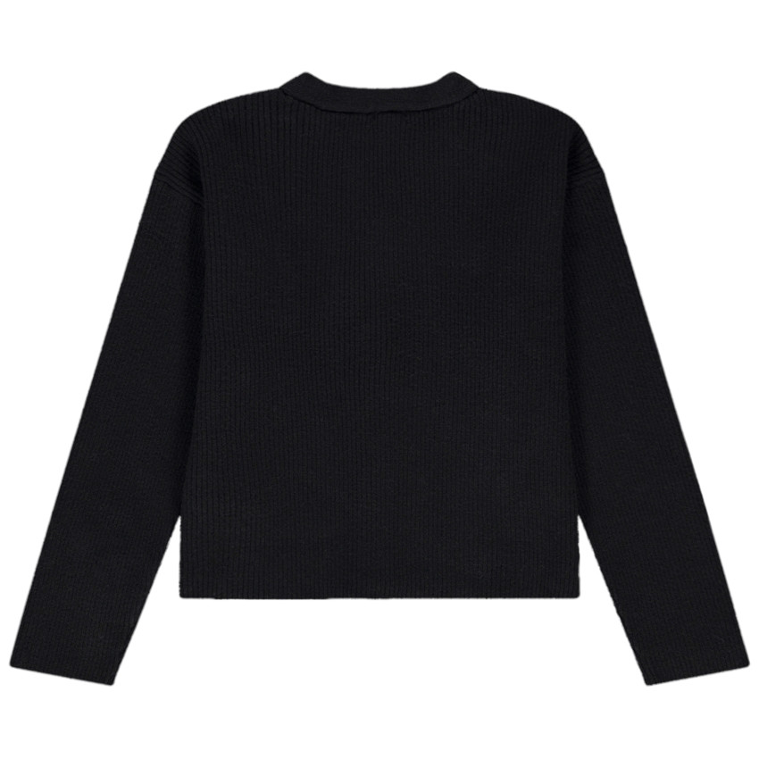 Gilet en tricot côtelé uni pour fille 