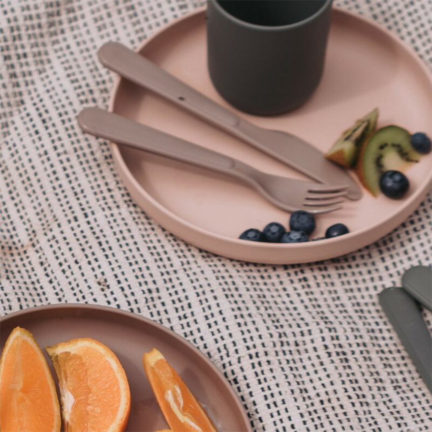 Set de 6 couverts Tiny Bioplastique – Moka/Olive 