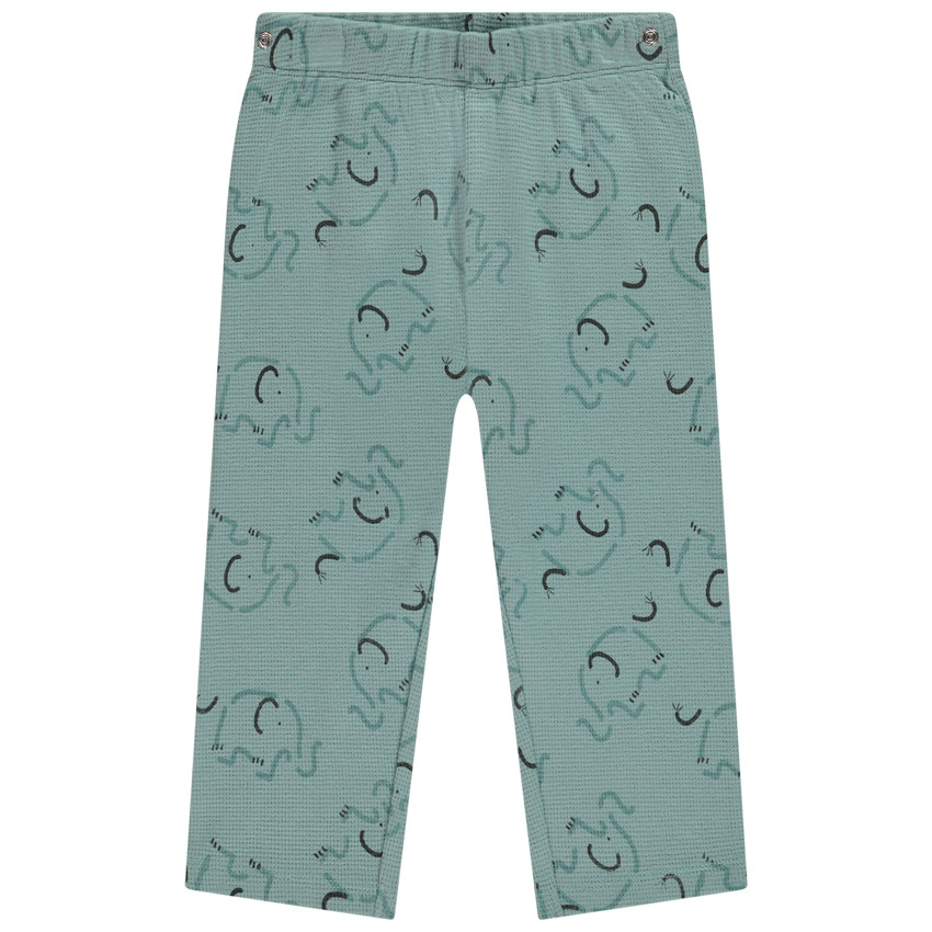 Pyjama 2-delig honingraat met olifantenprint voor babyjongen met verschillende afwerkingen afhankelijk van de leeftijd 