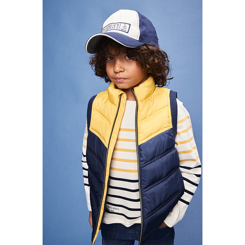 Casquette bicolore patch coordonnées GPS pour garçon 