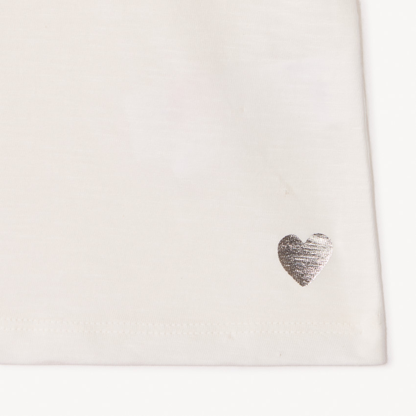 Set van 3 T-shirts met korte mouwen en hartprint meisjes 