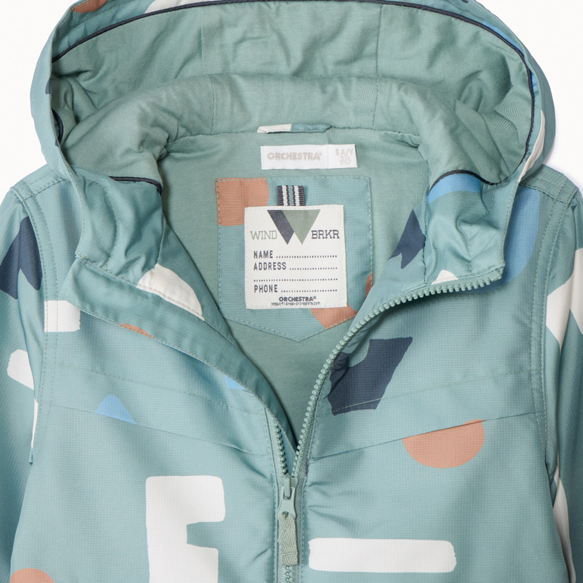 Coupe-vent à capuche imprimé arty pour garçon  