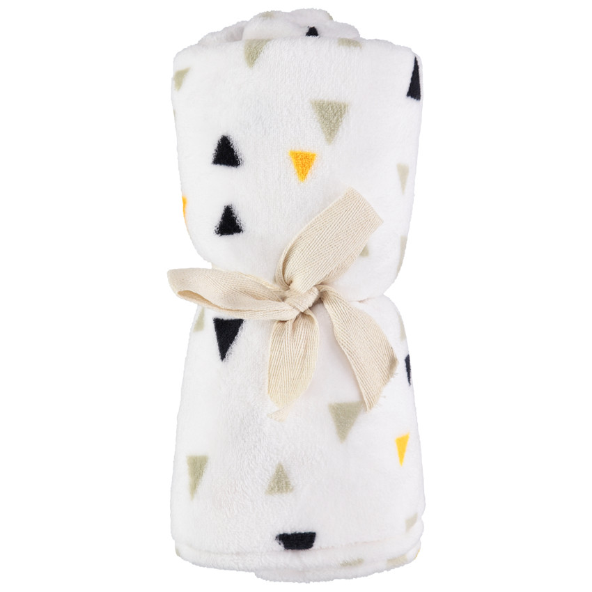 Deken in sherpa met driehoekjes 