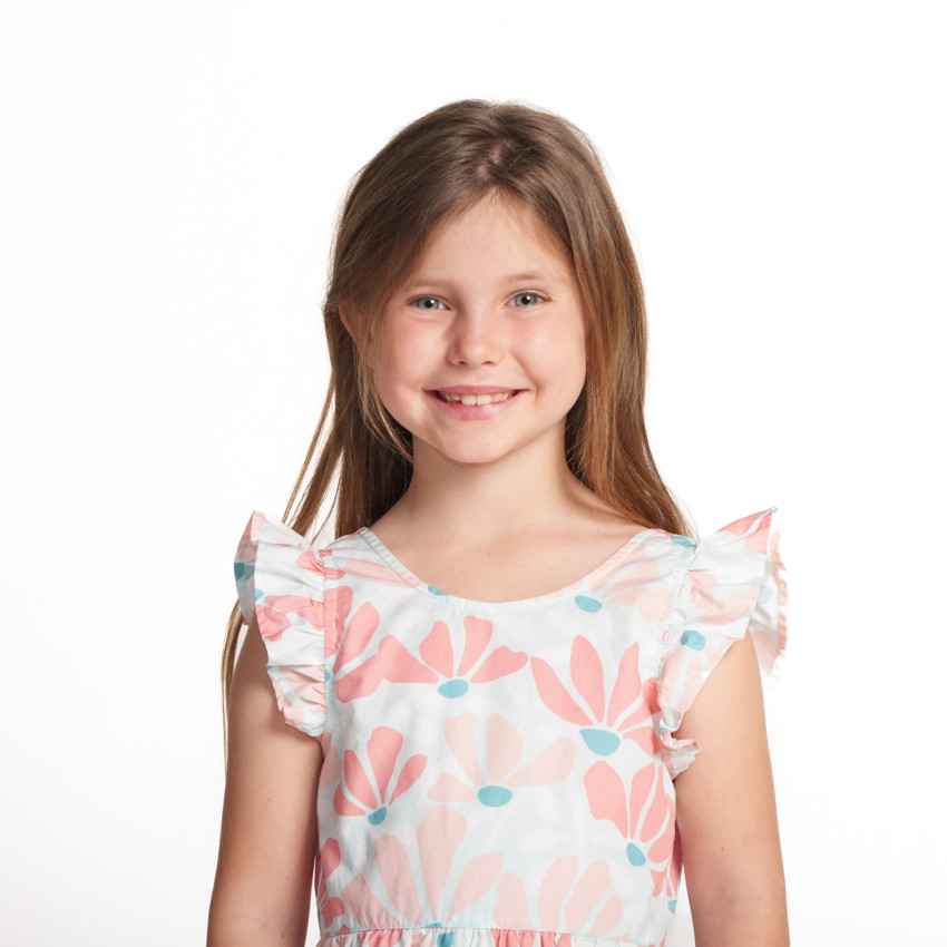 Jurk met korte mouwen en open rug voor meisjes 