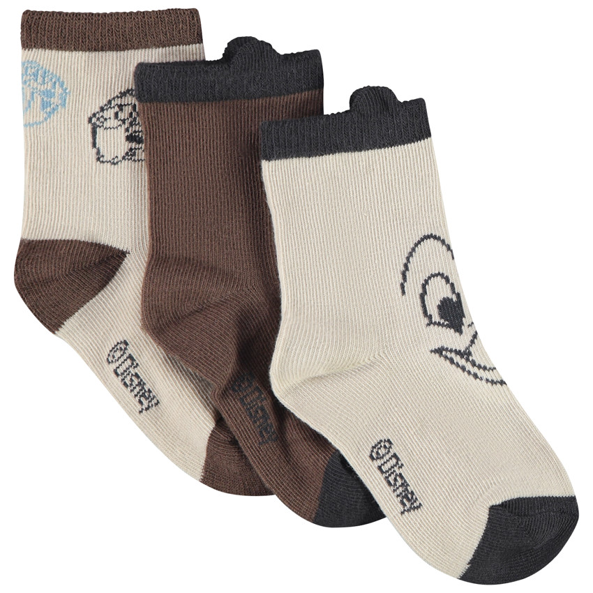 Set van 3 paren van fantasie sokken Tic & Tac Disney voor baby jongen 