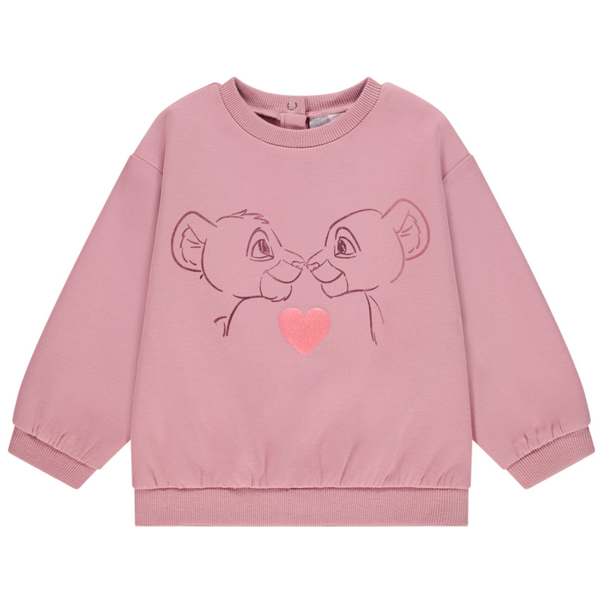Sweat molleton foil print Le Roi Lion Disney pour bébé fille 